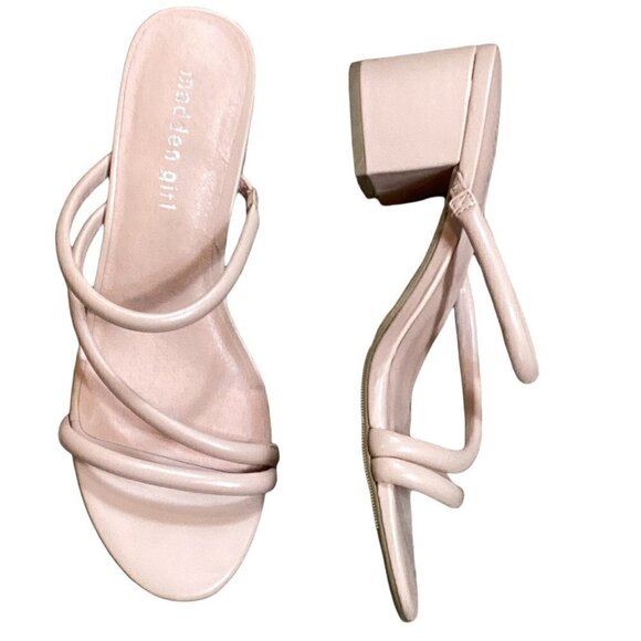 Madden Girl/Steve Madden Nude/Blush Pink Block Heel Strappy Sandal 7.5M #273D - Picture 3 of 8